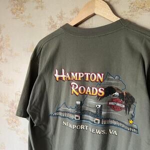 1990s Harley Davidson Pocket T-Shirt | Hampton Roads Virginia | Size L